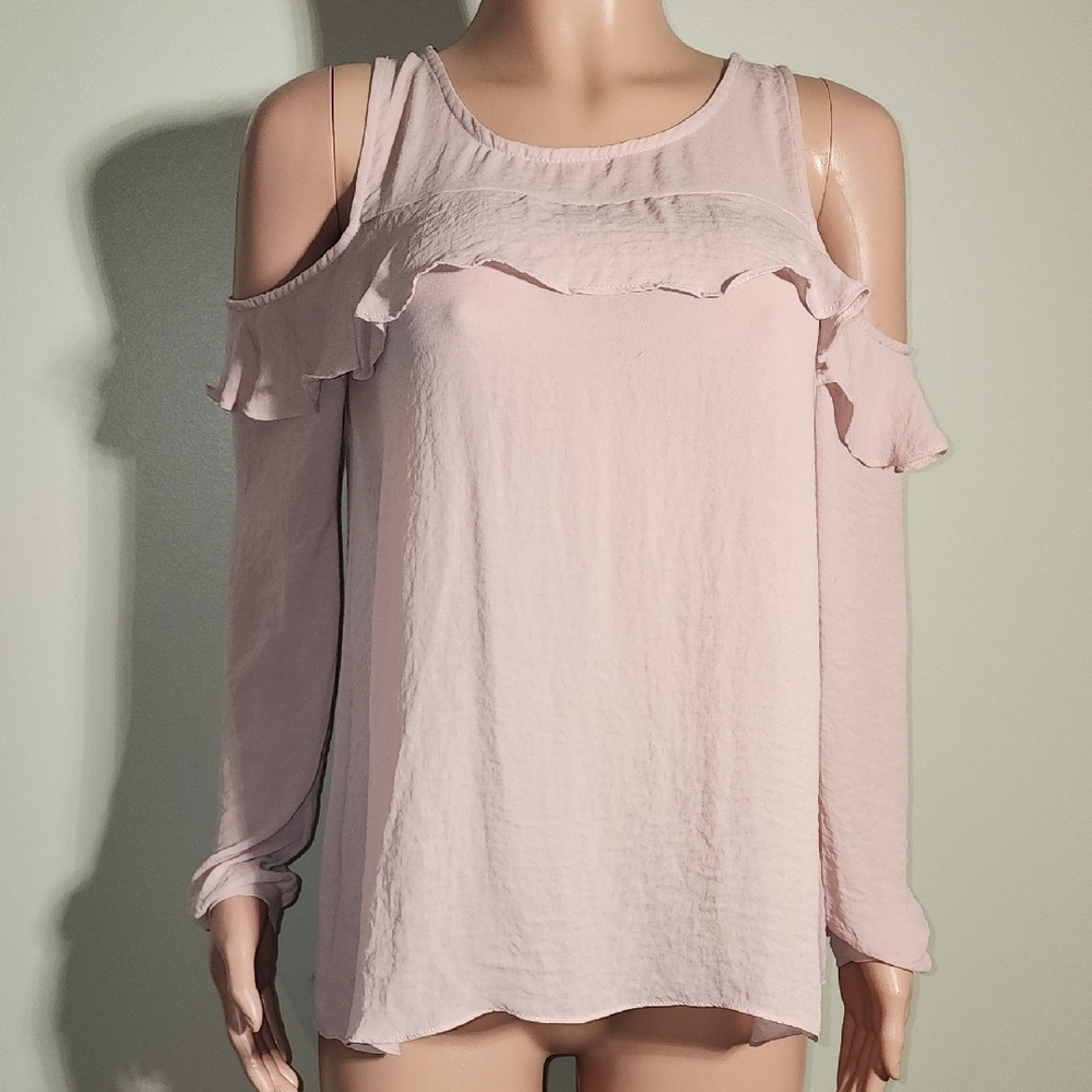 a.n.a Light Pink Cold Shoulder Blouse